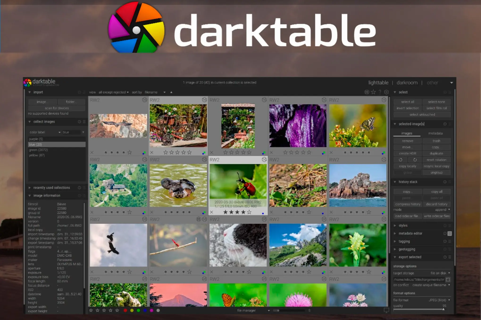Darktable comme alternative..