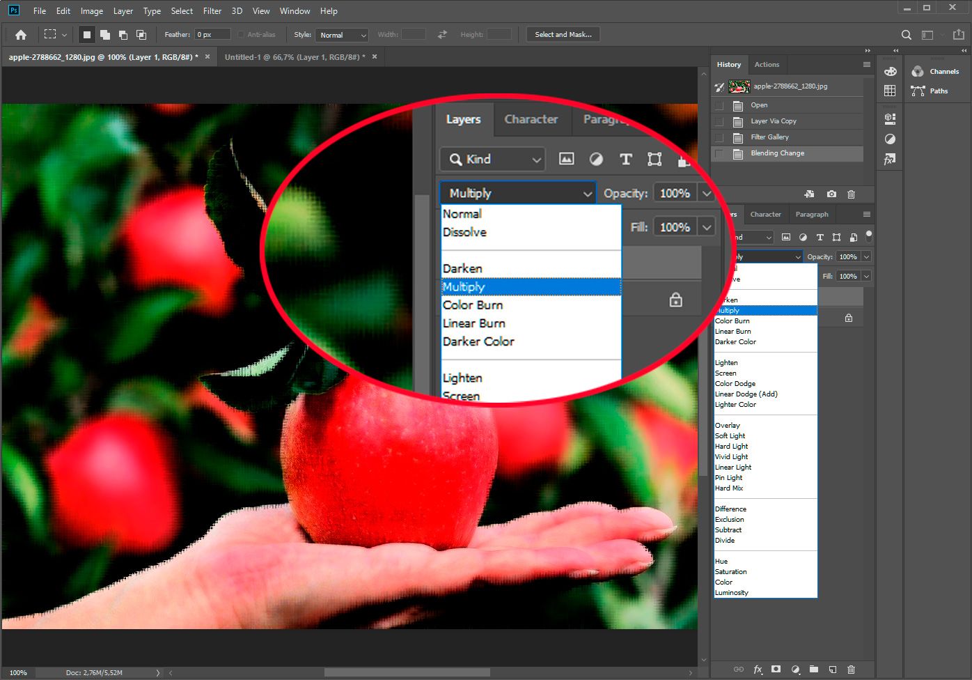 Photoshop Sélectionner Multiplier..