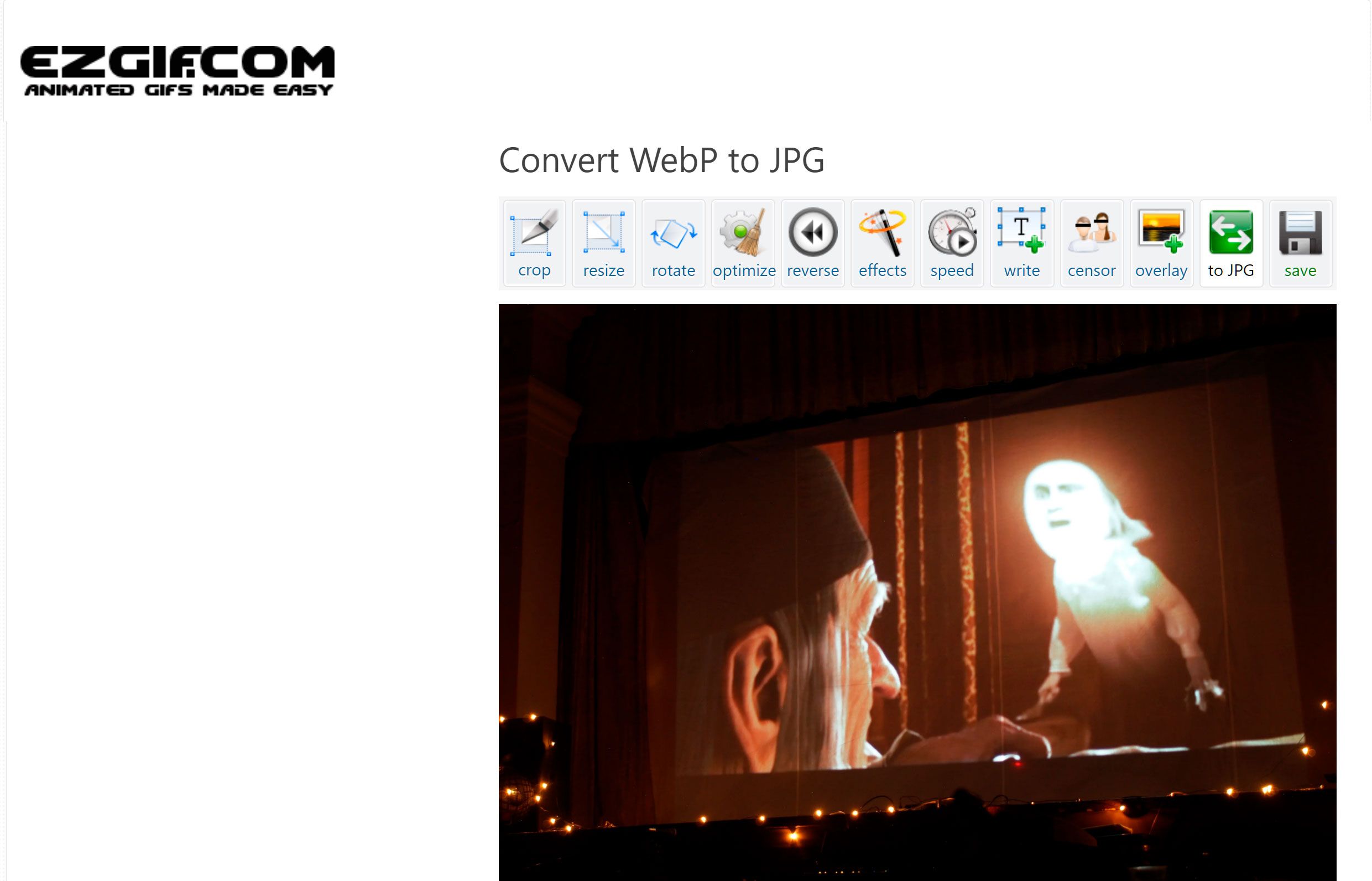 Convert WebP to JPG online..