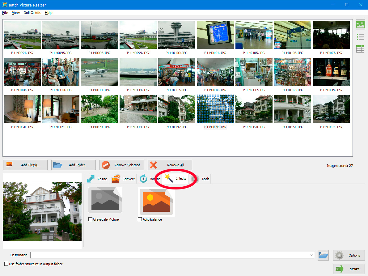 Définir des effets supplémentaires.
