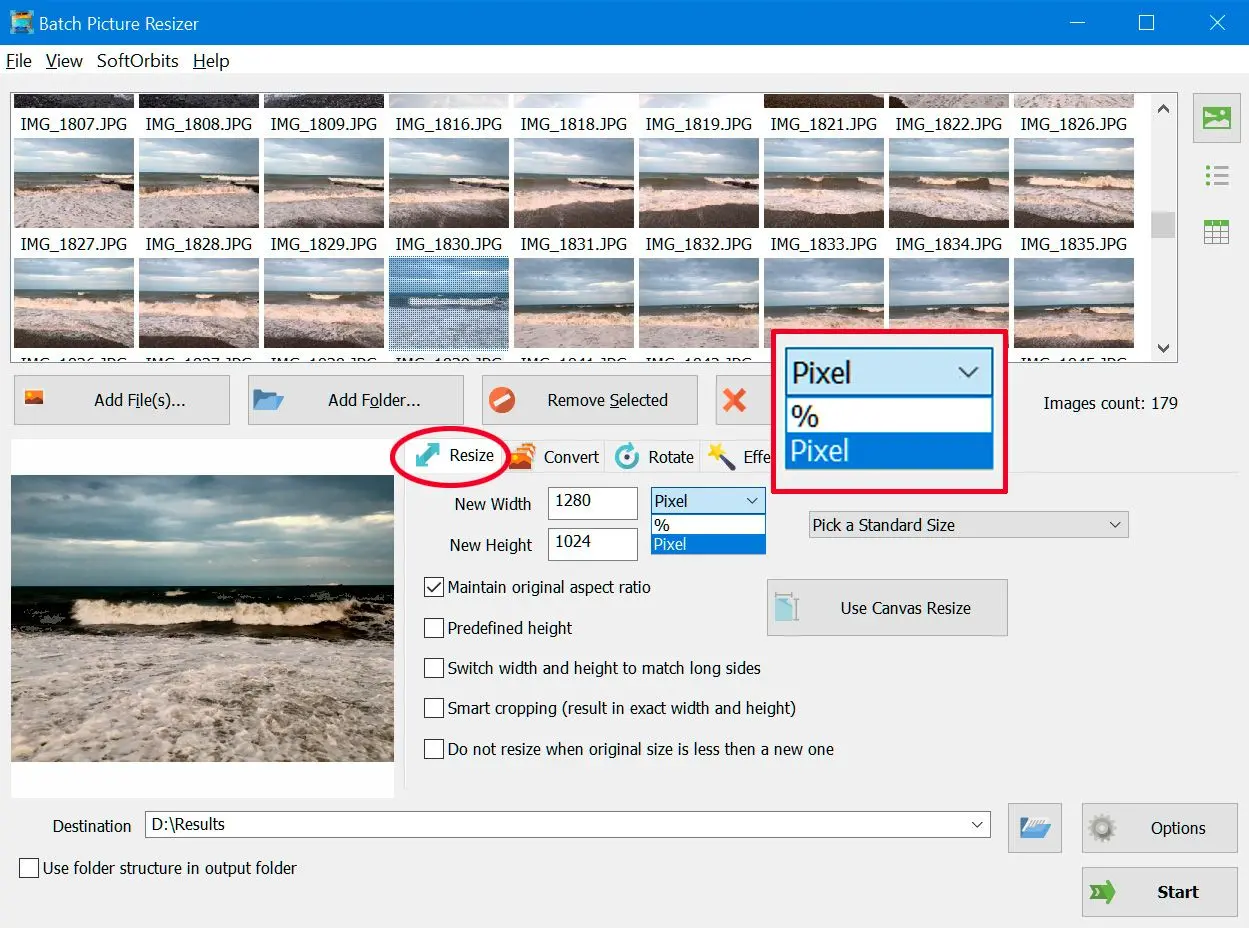 Logiciel de conversion de résolution..