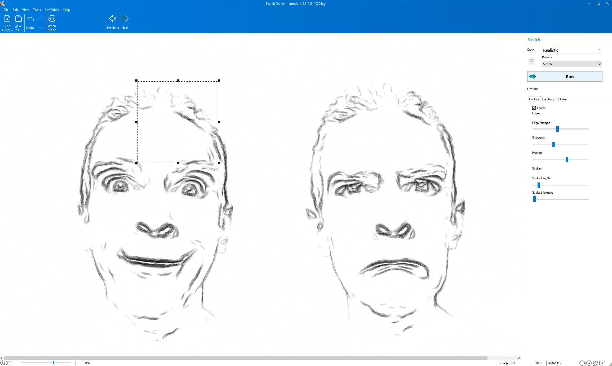 Image de contour convertie..