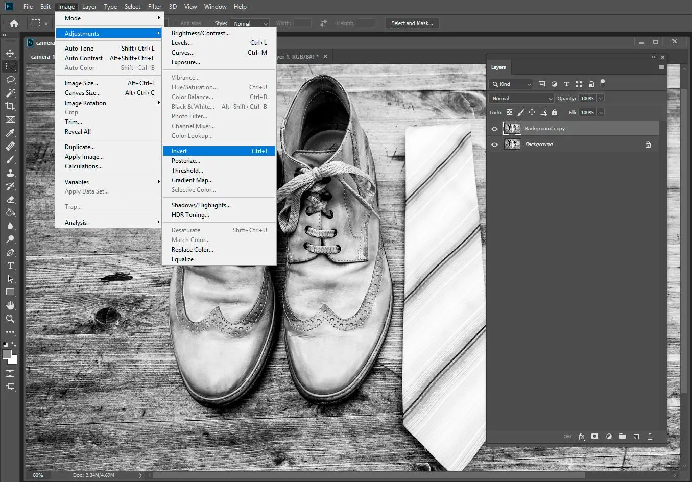 Inversion de photo photoshop..