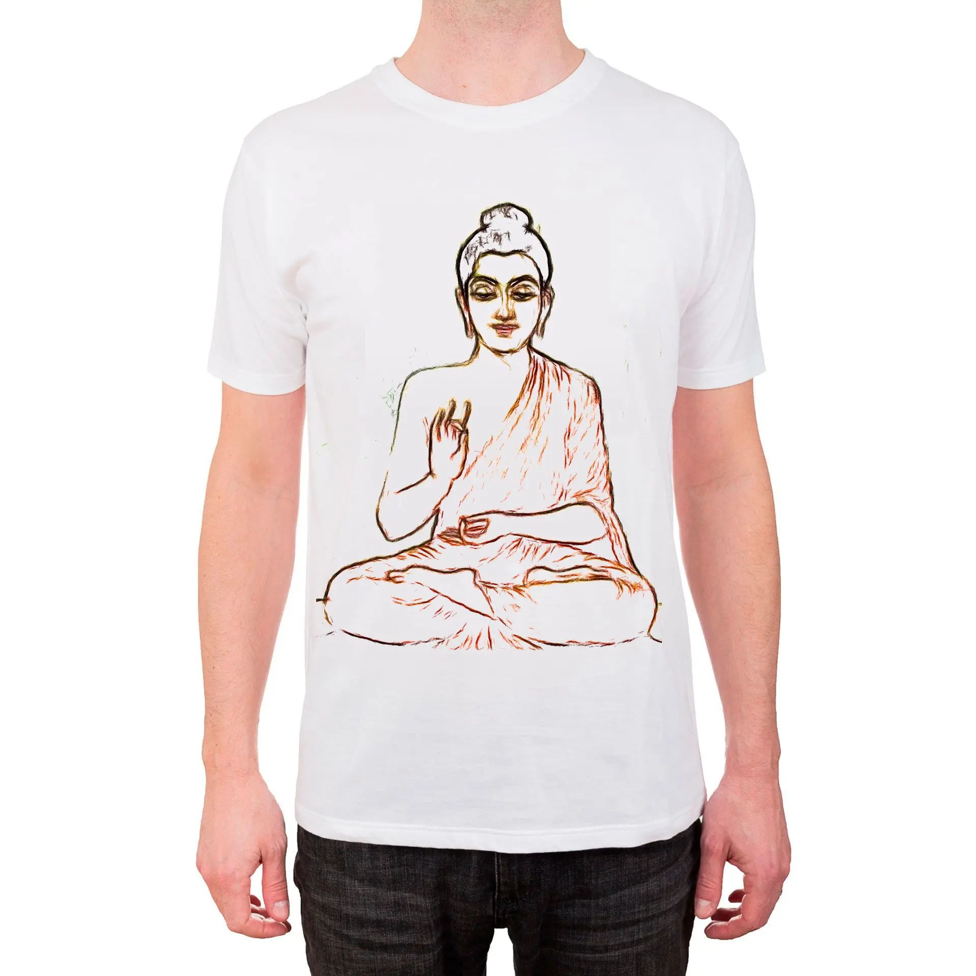 T-shirt avec croquis au trait de bouddha..