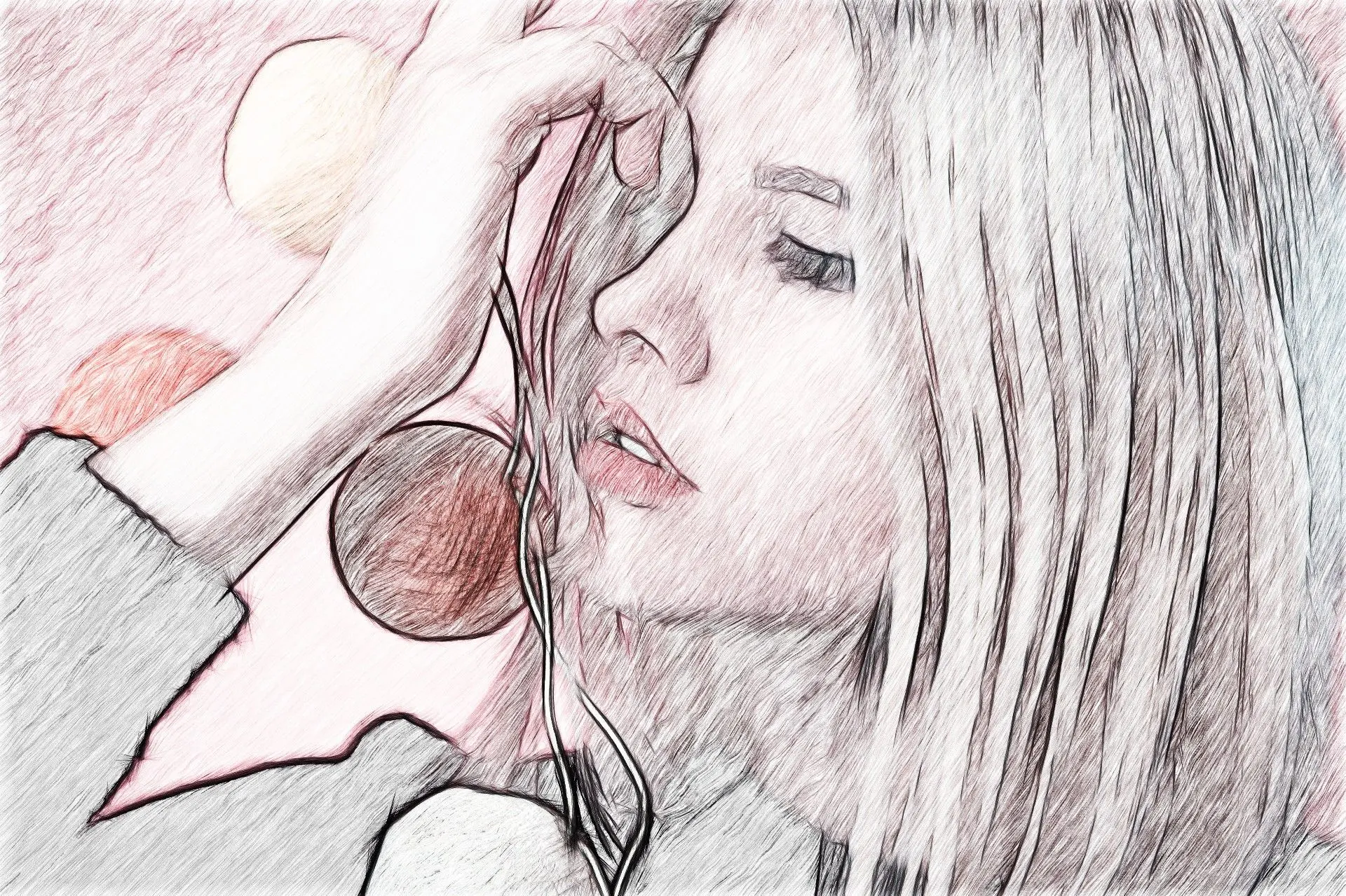 Photo vers croquis au crayon.