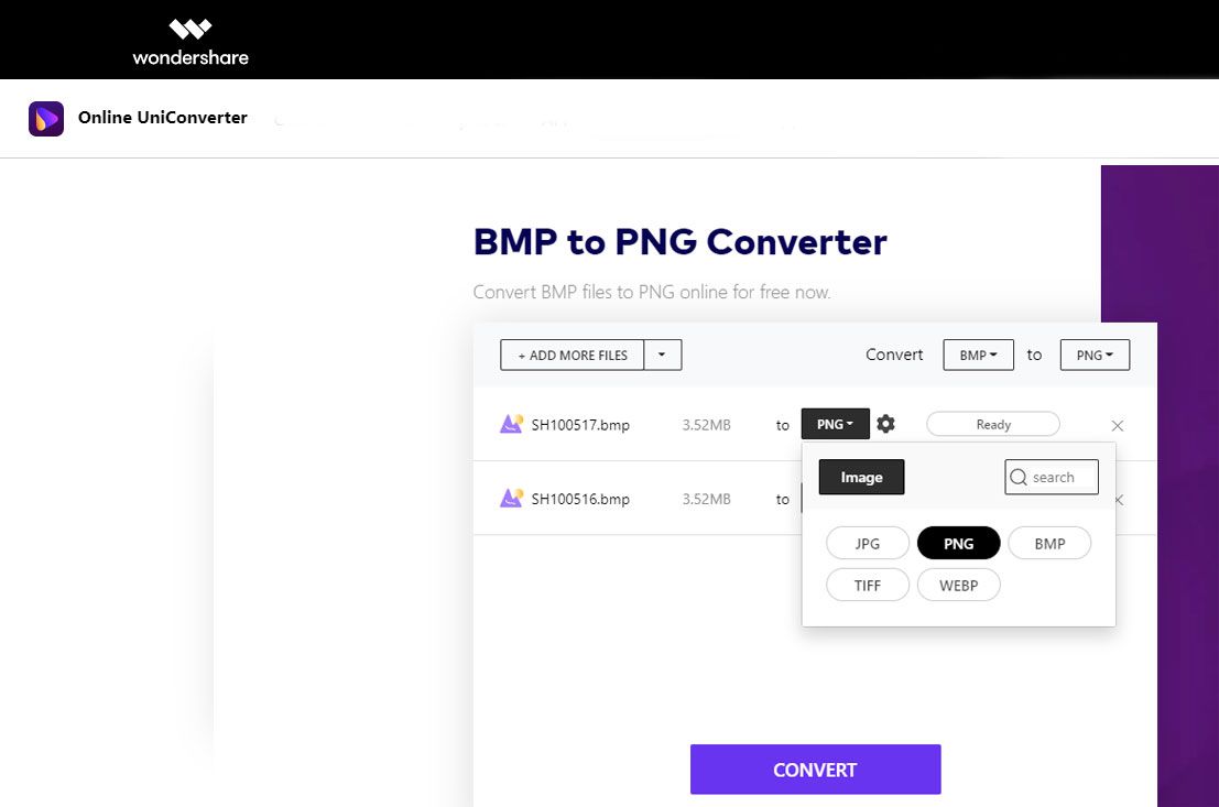 Convertir par lots BMP en PNG..