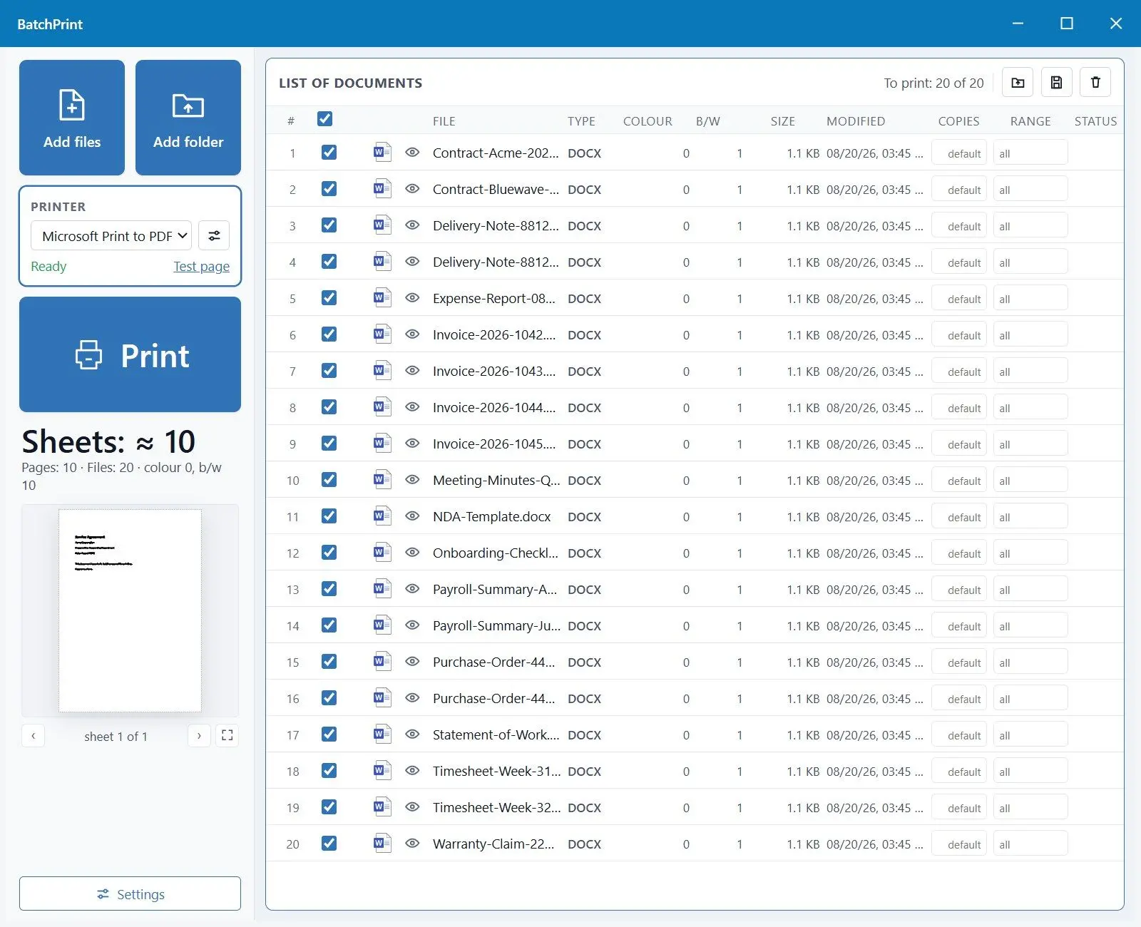 BatchPrint Capture d