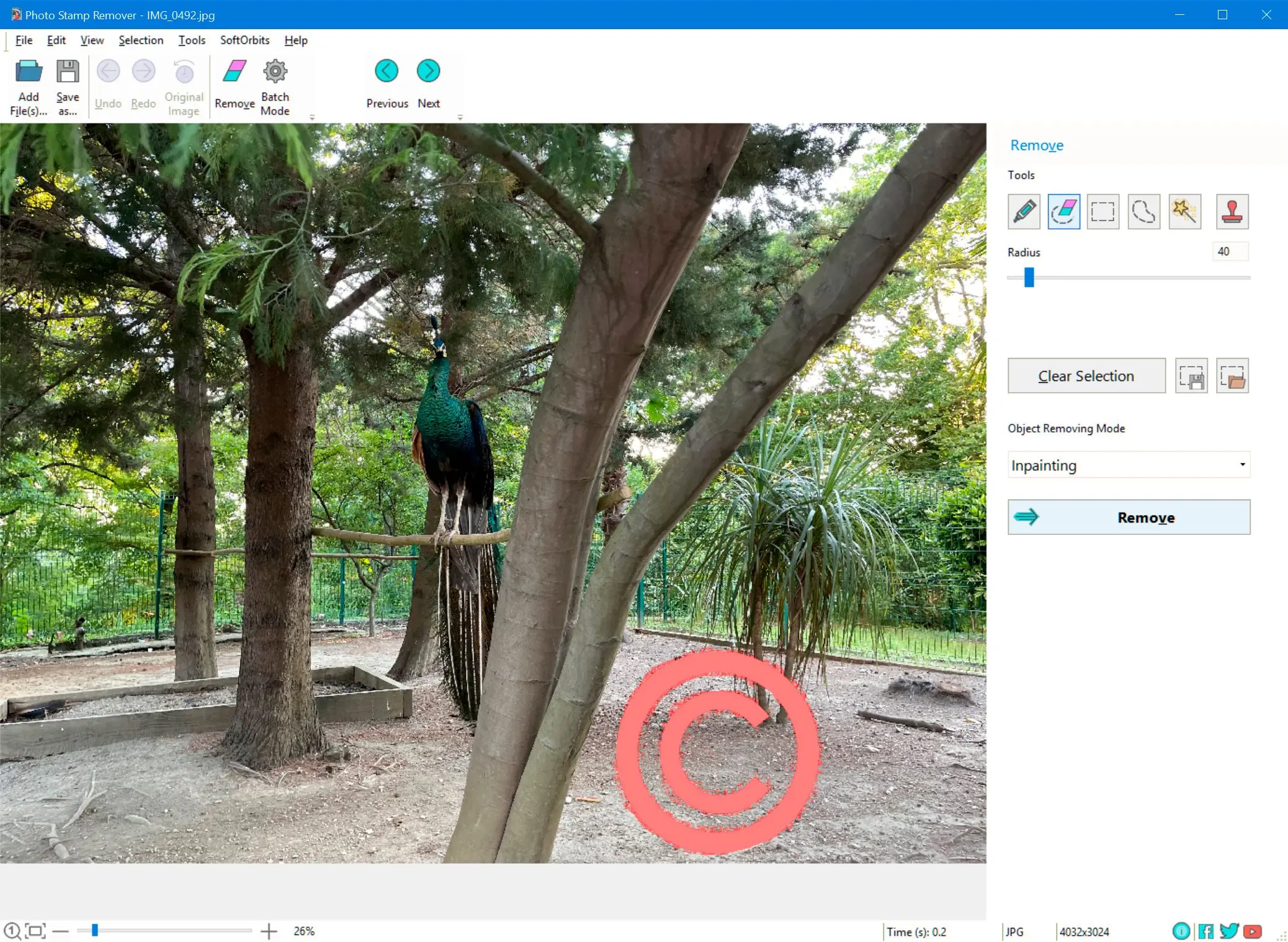 Supprimer le filigrane de copyright de la photo..