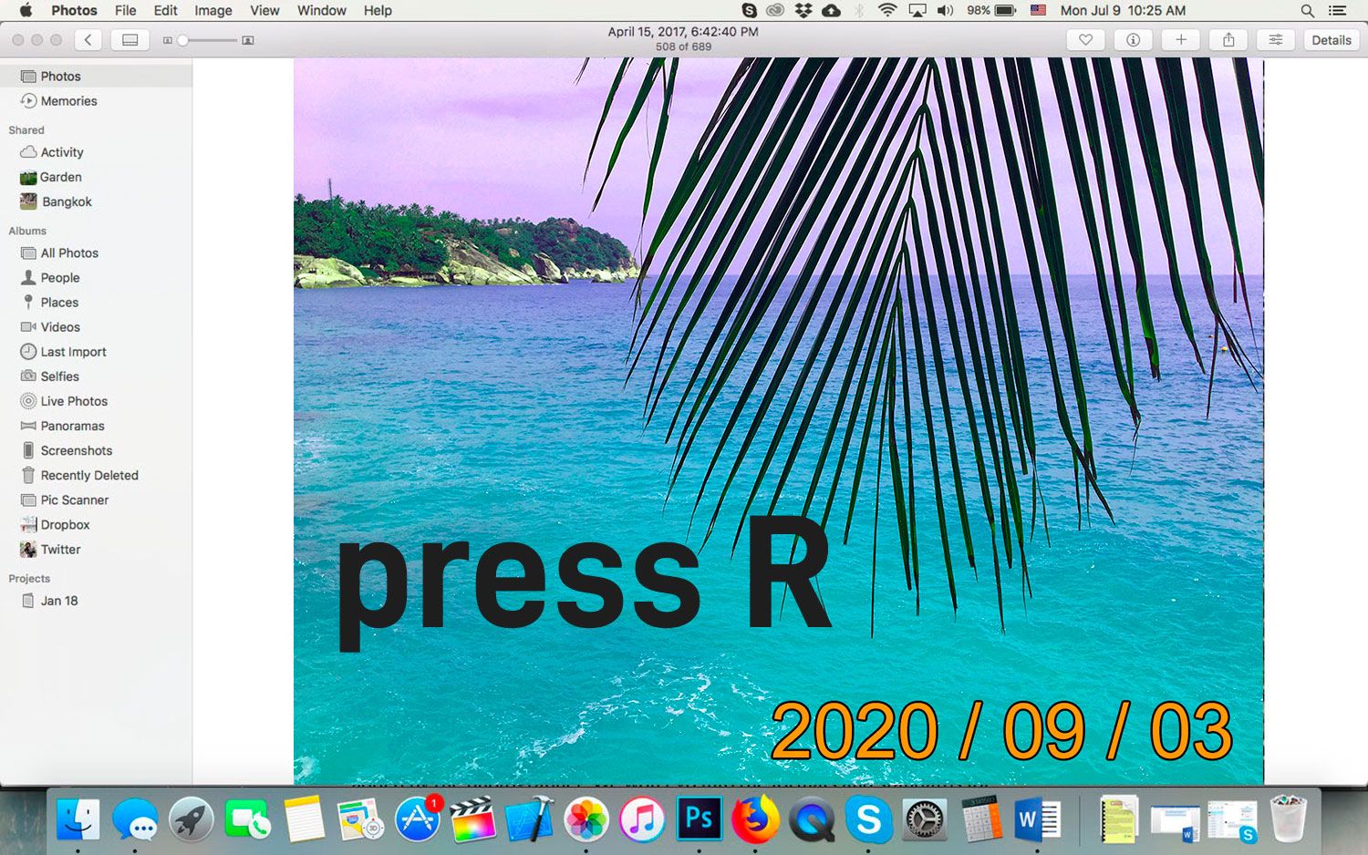 Suppression du timbre-dateur dans Photoshop..