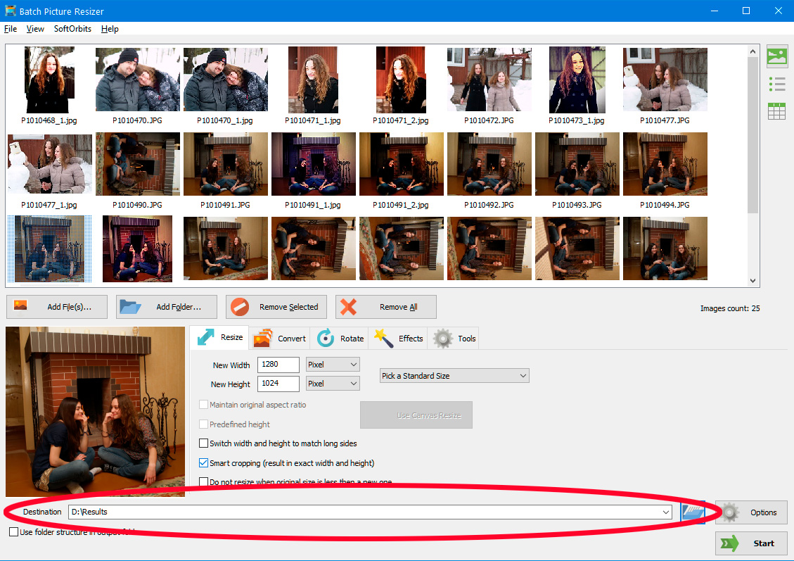 Sélectionner le dossier de destination.