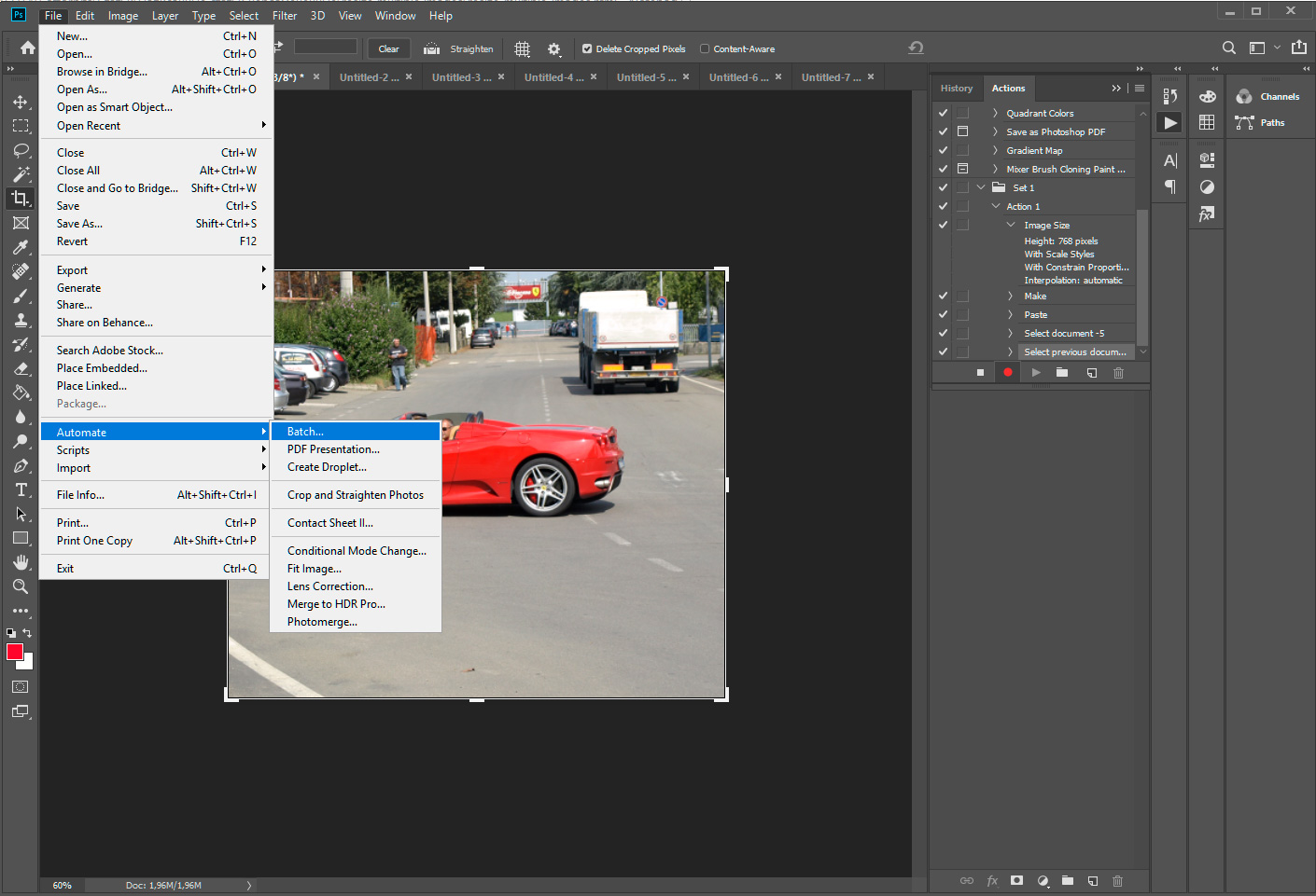 Rogner des images dans Adobe Photoshop.