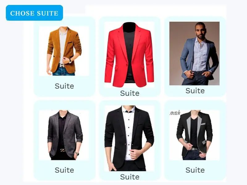 Choisissez votre costume ou blazer.