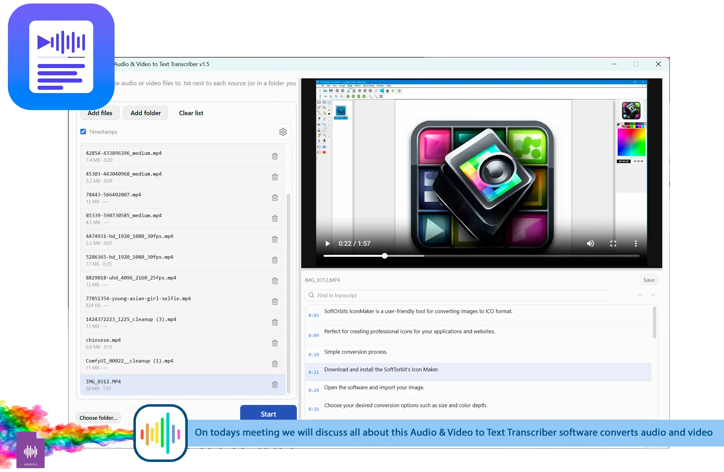 TranscribeIt: Audio & Video to Text Transcriber Capture d