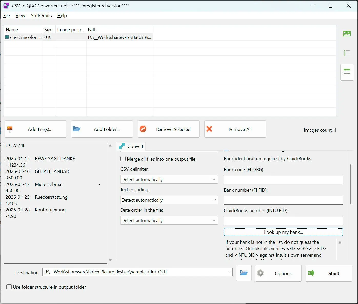 CSV to PDF Converter Capture d