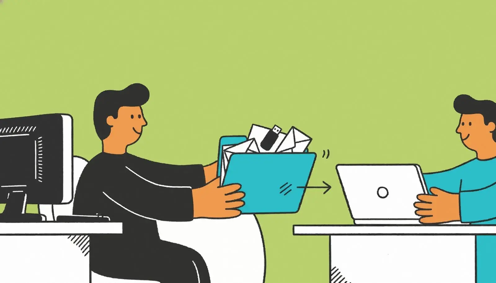 Un dossier de courriers transféré d