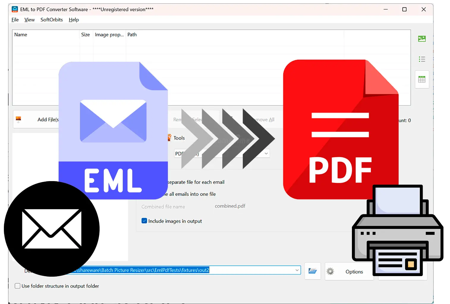 Exportation facile des EML en PDF ou HTML imprimables..