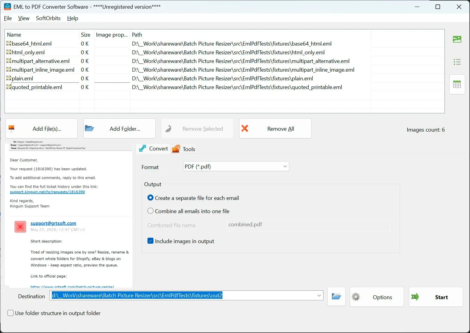 EML to PDF Converter Software Capture d