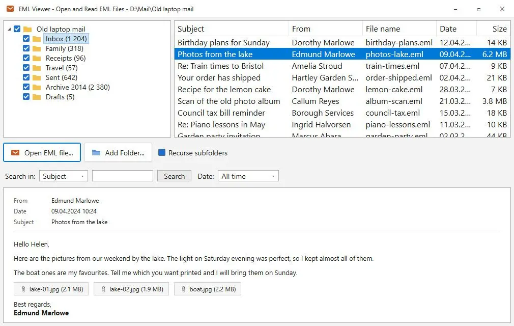 EML Viewer - Open and Read EML Files Capture d