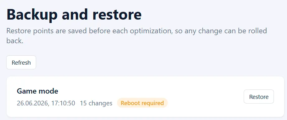 Il enregistre un point de restauration, puis applique l