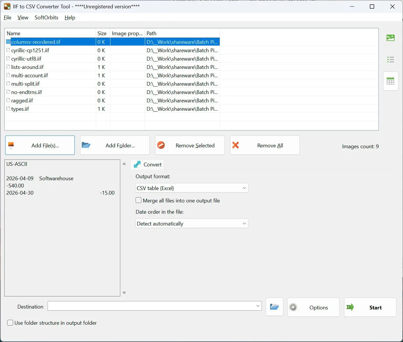QIF to QBO Converter Capture d