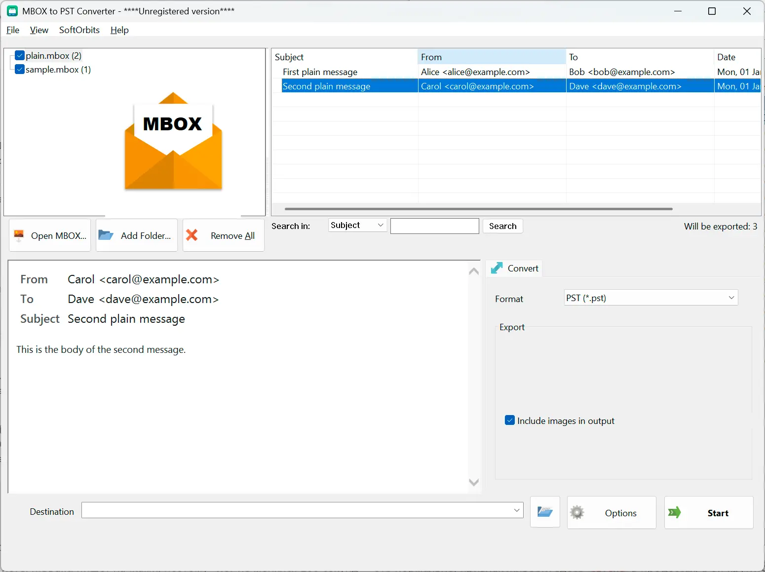 MBOX to PST Converter Software for Outlook Capture d