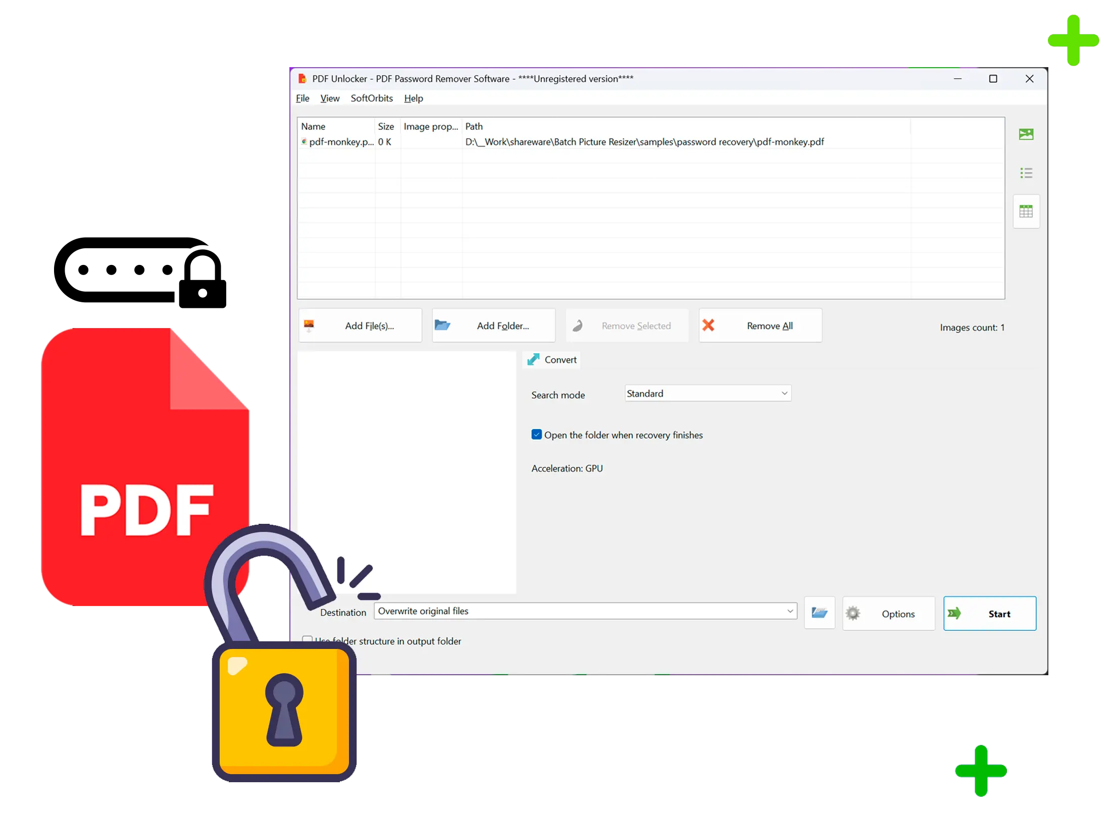 PDF Password Recovery Capture d