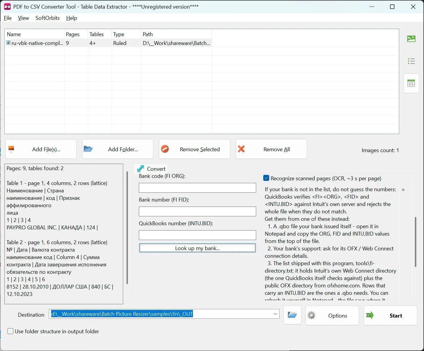 PDF to CSV Converter Capture d