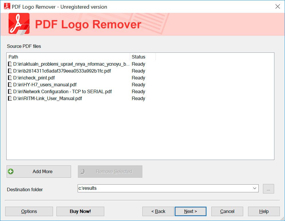 Mode par lots. supprimer le filigrane de plusieurs PDF.