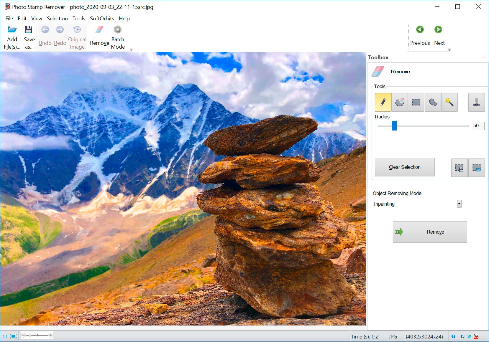 Supprimer le filigrane de la photo - après.