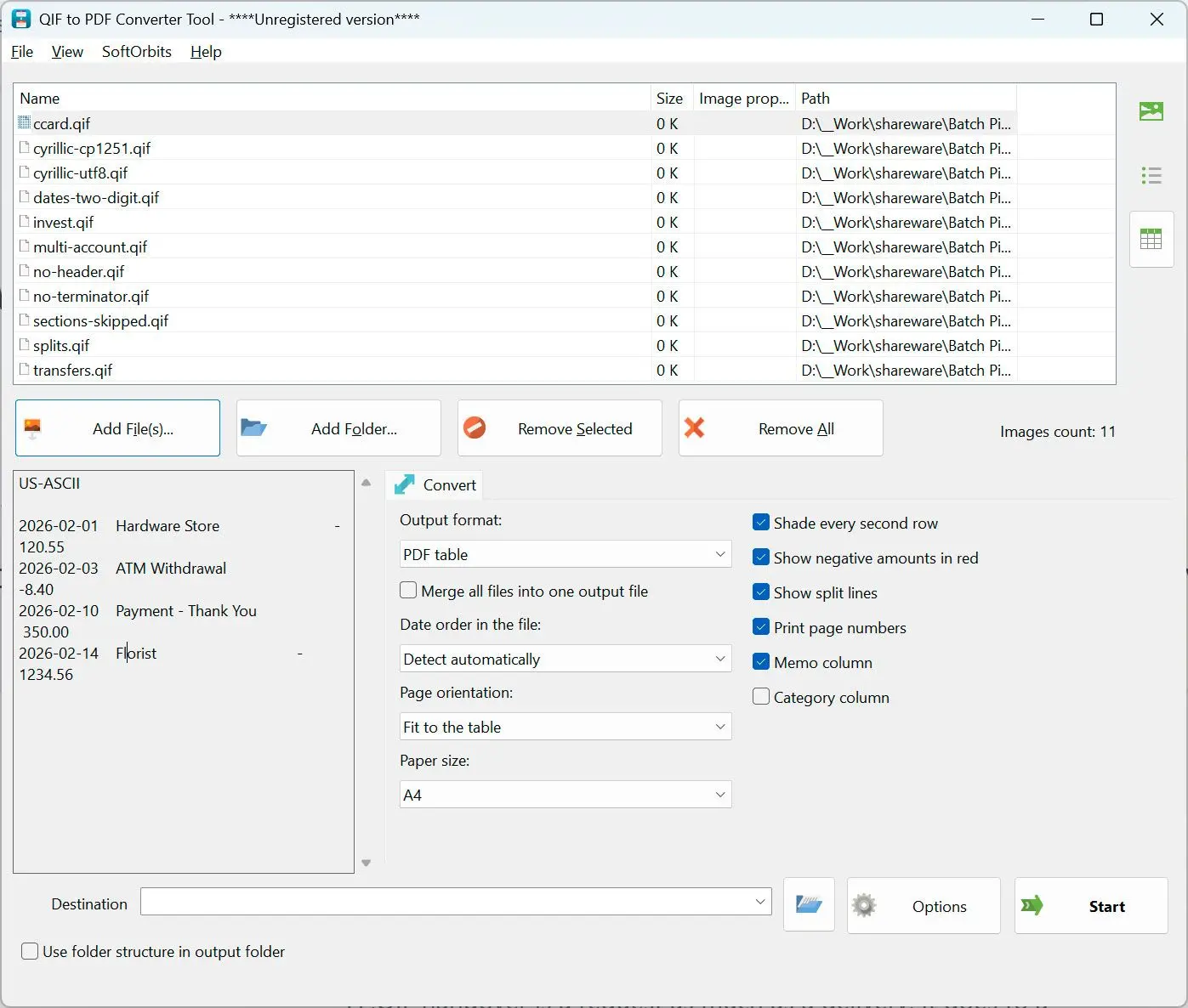 QIF to QBO Converter Capture d