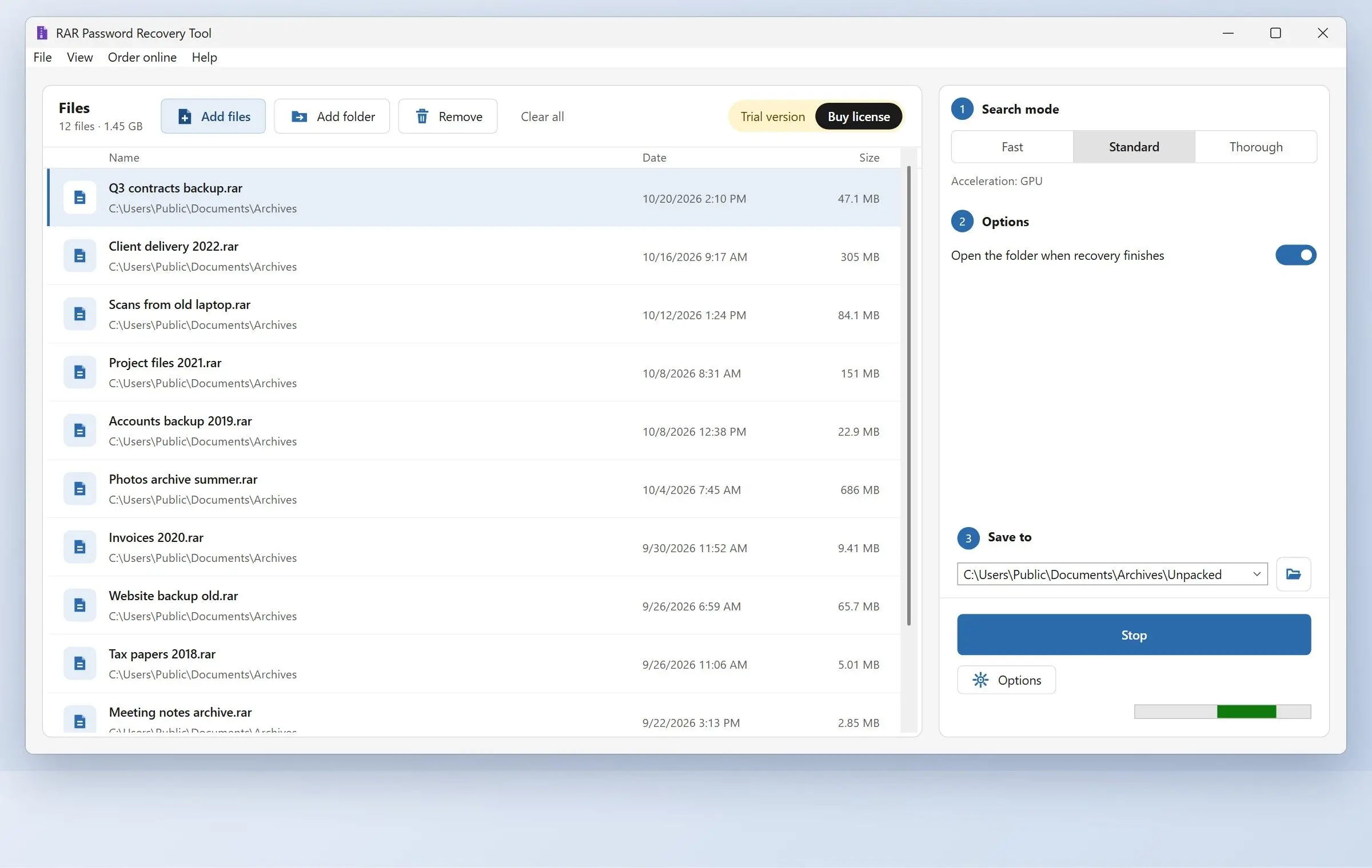 ZIP Password Recovery Capture d