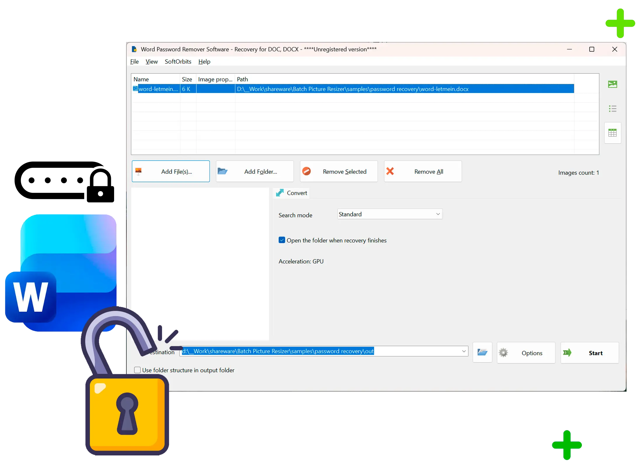 Word Password Recovery Capture d
