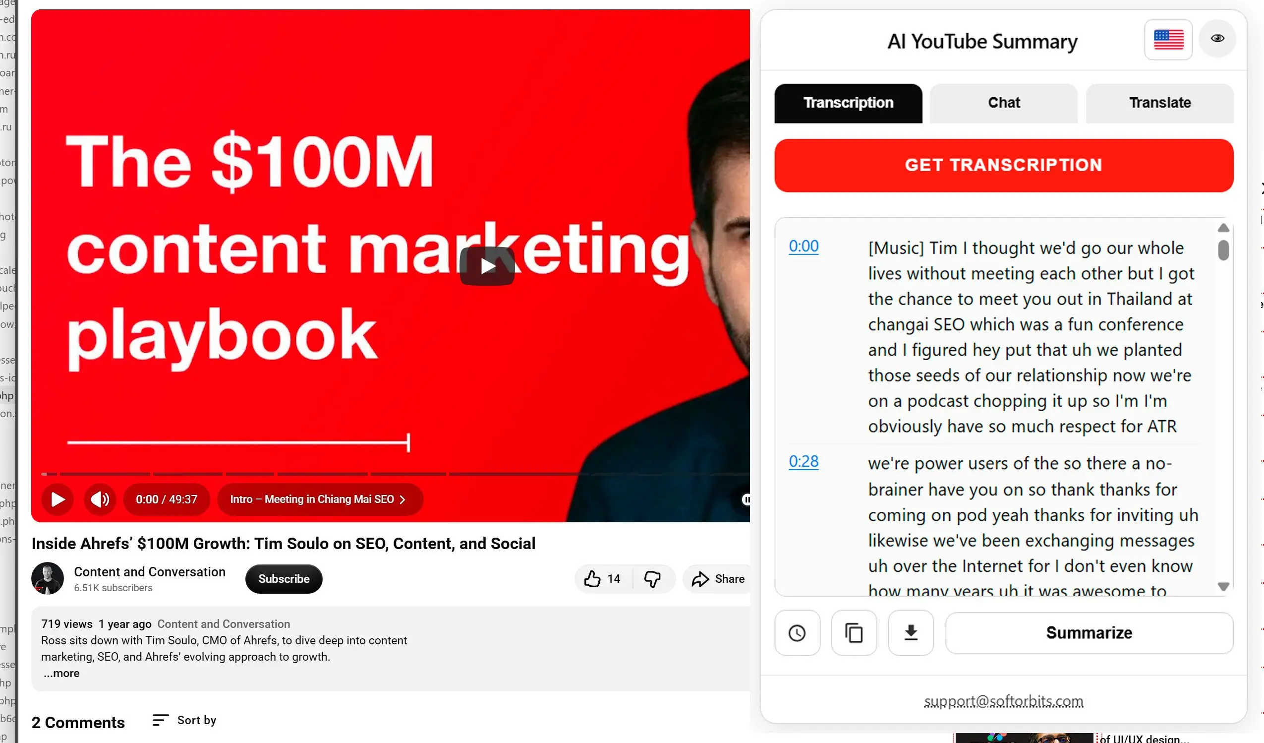 Extraire le texte de la vidéo.