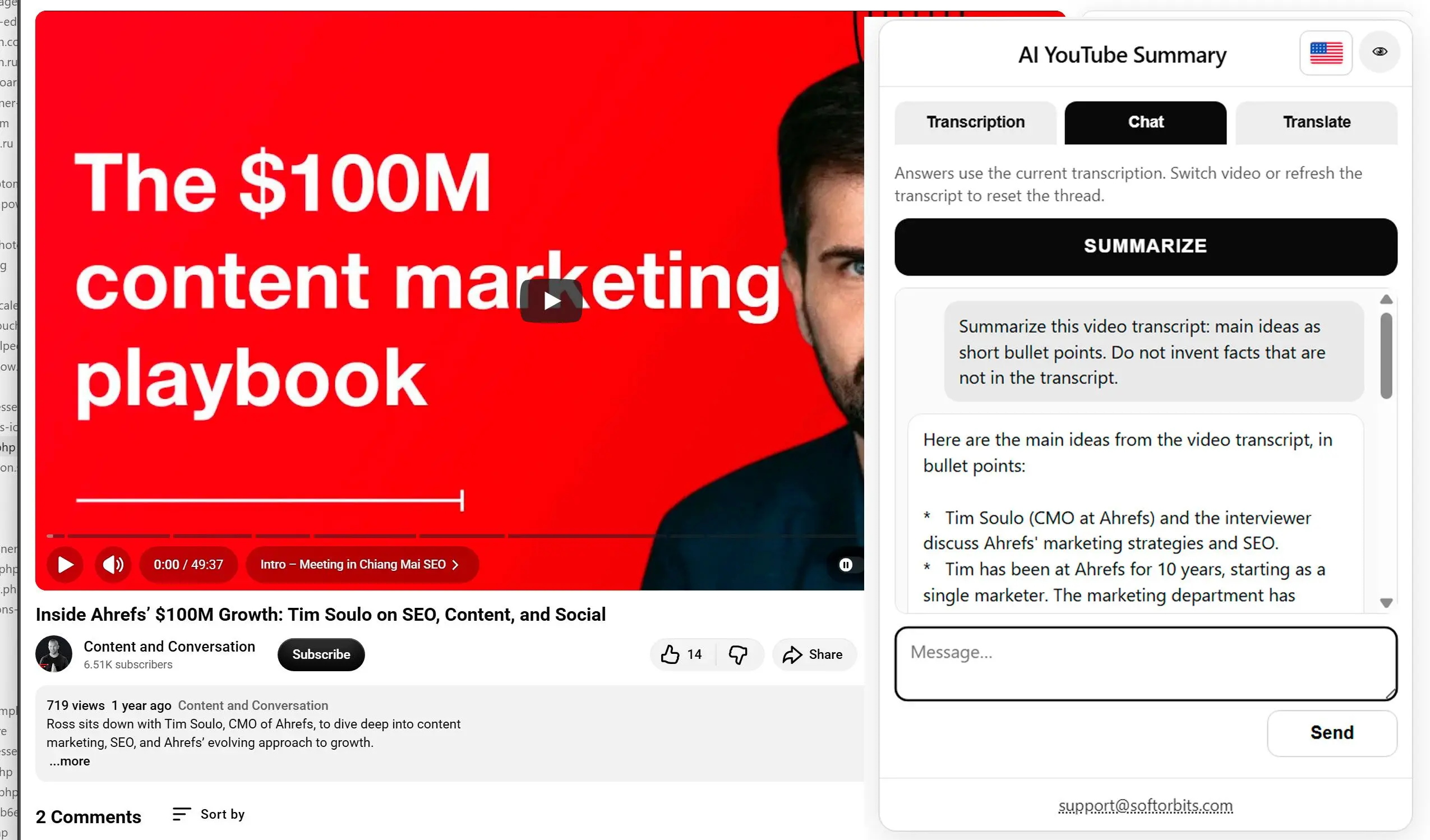 Résumer la vidéo avec l