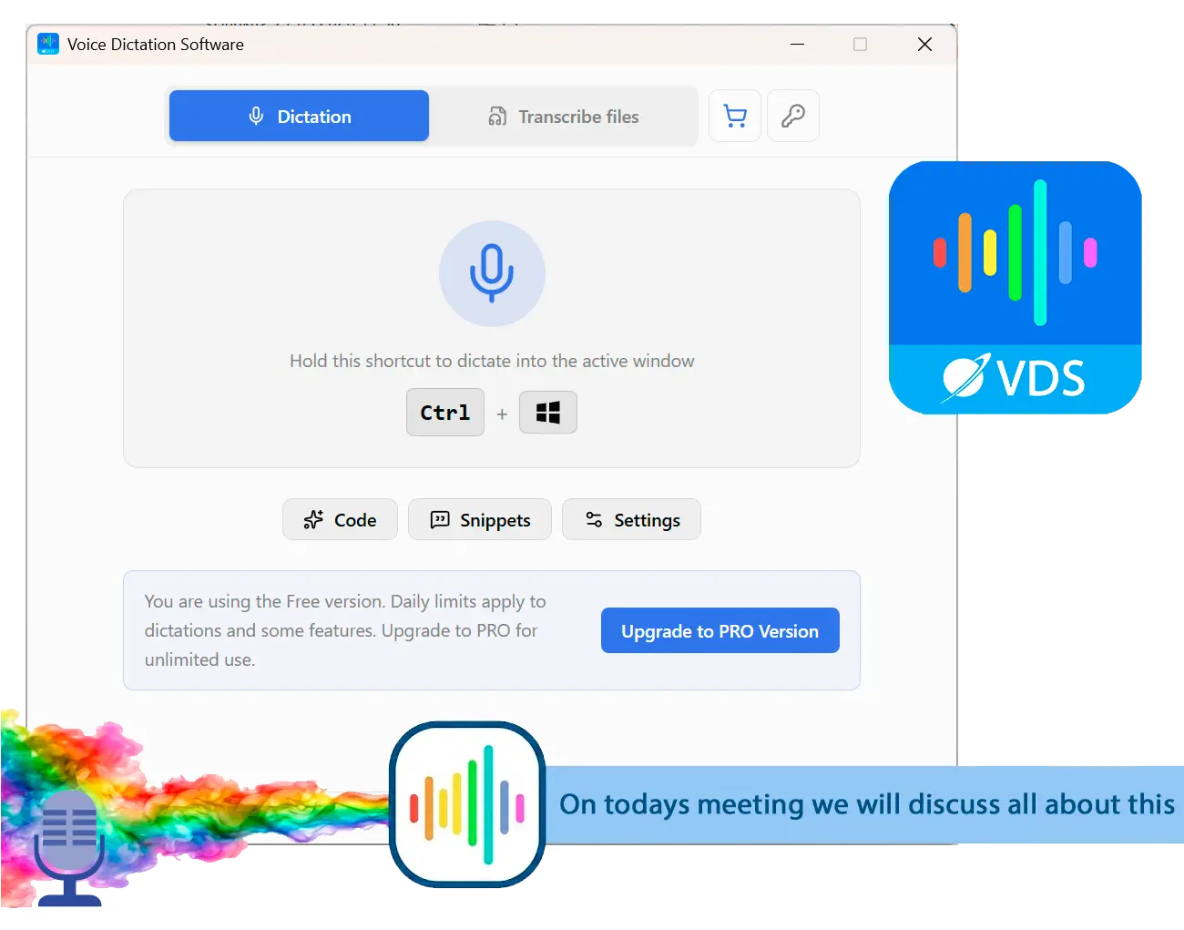 SayOnce - Voice Dictation Software Capture d