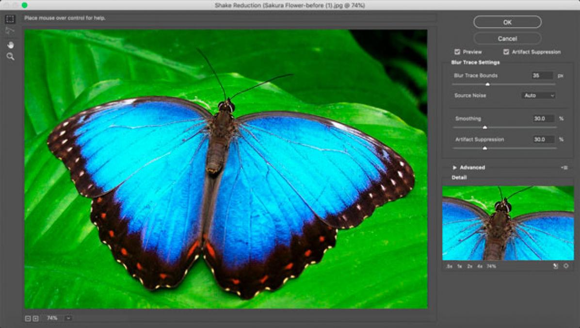supprimer le flou de tremblement dans Photoshop.