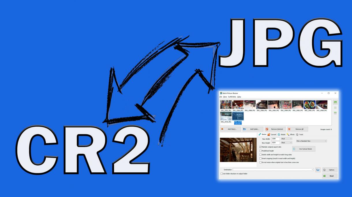 Convertissez CR2 en JPG..